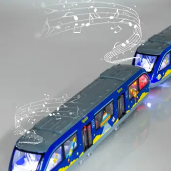 Masina feroviar de Desene animate Jucărie în condiții de Siguranță Tren de Metrou Model cu Lumina si Sunet Aliaj de Simulare Tren Jucărie pentru Copii