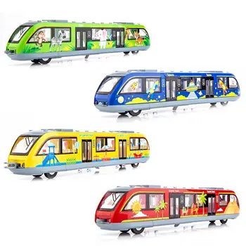 Masina feroviar de Desene animate Jucărie în condiții de Siguranță Tren de Metrou Model cu Lumina si Sunet Aliaj de Simulare Tren Jucărie pentru Copii