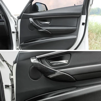 Masina interior mânerul portierei tapiterie usi maner capac din fibra de carbon pentru bmw 3 4 series f30 f32 f34 protecția film autocolant usa maner