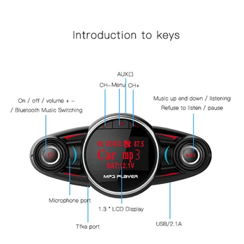 Masina Mp3 Player Wireless Handsfree Bluetooth Transmițător FM Car Kit-5V 2.1 a TF Audio AUX USB Încărcător LCD Display Auto Modulator FM