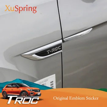 Masina original usa aripa emblema, insigna autocolant Tăiați Cu T-roc logo Pentru VW T-Roc Troc 2018 2019 Styling Auto