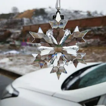 Masina Pandantiv Cristal Transparent Fulgi De Zăpadă Decor De Suspendare Ornamente Sun Catcher Fulg De Nea Agățat Ornamente De Crăciun Cadouri