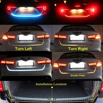 Masina Portbagajul din Spate Coada de Lumină Dinamic Streamer de Marșarier lampa de Semnalizare LED Strip Pentru Honda Accord, City Civic CRV H-RV Logo-ul