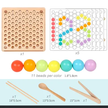 Matematica Jucărie de Învățământ pentru Copii, Copii mici de Sortare Jucarii Copii Practica Betisoarele de Lemn Clip Margele Joc de Potrivire de Culoare Margele