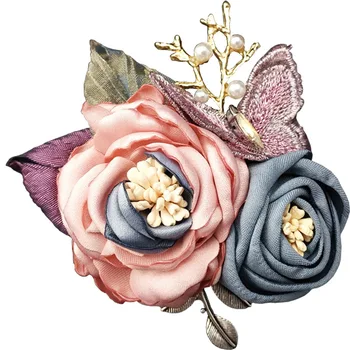 Material Brosa Floare Pearl Fluture Pin Rever și Broșe de Lux Cardigan Eșarfă Catarama Corsaj Broșe pentru Femei Accesorii