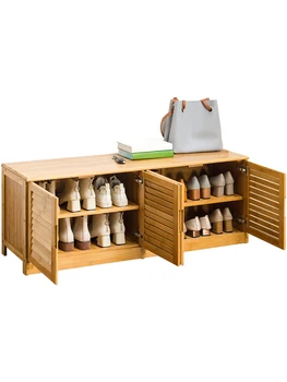 Material sănătos pantofi schimbarea scaun mare capacitate de stocare din lemn masiv așezat pat end lung dulap pantofi de declansare design Nordic