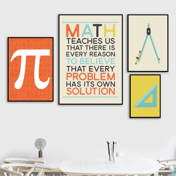 Math Calculator Regulă π Fibonacci Printuri și Poters Arta de Perete Panza Pictura de Educație Timpurie Poze de Perete Pentru Camera Copii Decor