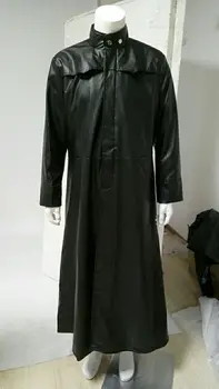 Matrix Neo Strat de Costume Cosplay Lung Negru din Piele Șanț jacheta personalizate