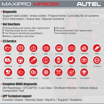 Maxiscan MaxiPRO MP808K de Diagnosticare OBD2 Scanner Programare ECU Codificare Cheie TPMS MP808 DS808
