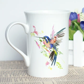 MAYREY Pasăre Frumoasă Imprimare Cana Ceramica Cana de Cafea cu Foto Cadou Unic Acuarelă colibri Foto Art Cana 11oz