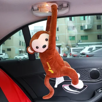 Mașina De Țesut Titular Desen Animat Maimuță Home Office Masina Agățat Șervețel De Hârtie Țesut Capacul Cutiei De Titularul De Hârtie Cutie Accesorii Auto