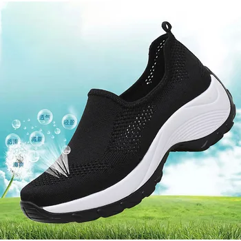 MCCKLE Femei Pantofi Slip-on Wedges Adidași Femei de sex Feminin ochiurilor de Plasă Respirabil Pantofi Plus Dimensiune Femeie Confort Vulcanizat Pantofi 2020