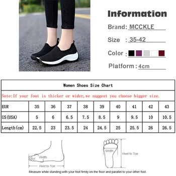 MCCKLE Femei Pantofi Slip-on Wedges Adidași Femei de sex Feminin ochiurilor de Plasă Respirabil Pantofi Plus Dimensiune Femeie Confort Vulcanizat Pantofi 2020