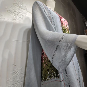 MD Marocan Caftan Dubai Moda Musulmană Abaya Broderie Rochie cu Paiete Pentru Femei, Kimono-Halat Arabe Femme Europene Îmbrăcăminte Boubou