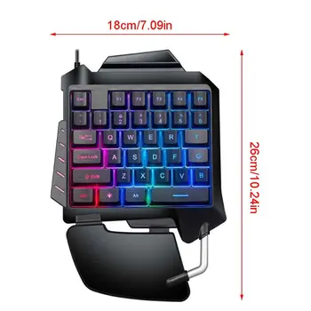 Mecanice cu O singură Mână Tastatură de Gaming Portabil LED Backlight Mini Tastatură de Gaming
