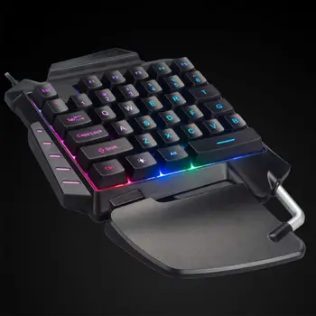 Mecanice cu O singură Mână Tastatură de Gaming Portabil LED Backlight Mini Tastatură de Gaming