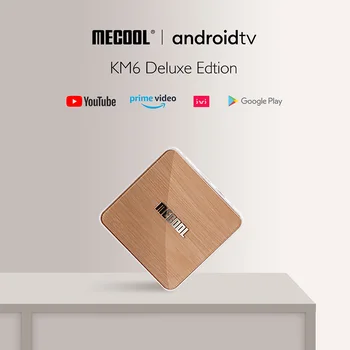 MECOOL KM6 Deluxe Edtion Wifi 6 autorizate de Google TV Box Android 10.0 4GB 64GB Amlogic S905X4 1000M LAN Bluetooth 5.0 Set Top Box