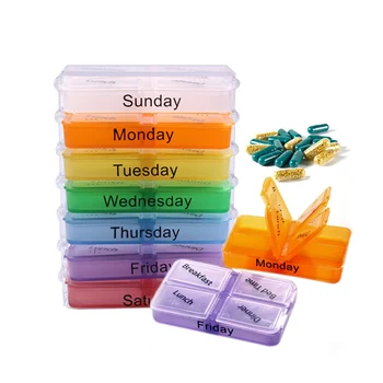 Medicina Săptămânal de Stocare cazemata 7 Zi Comprimat Sortare medicina Container Cutie Organizator Caz pastila cutter Pentru Navă