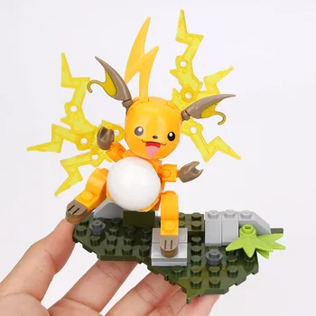 MEGA Construx TAKARA TOMY pokemon figura raichu Pikachu bloc jucărie Kit de Construcție (73 BUC) Blocuri DIY Jucărie de Învățământ