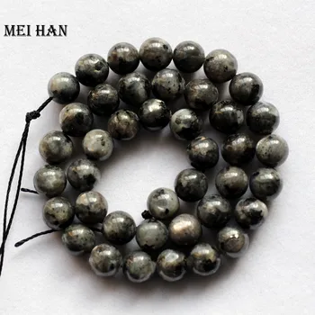 Meihan en-gros natural 8mm 10mm 12mm larvikite labradorit negru netede rotunde margele vrac piatra pentru a face bijuterii de design