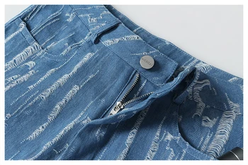 [MEM] de Talie Mare Albastru Burr Split Comun Lungi Pantaloni din Denim Nou Vrac se Potrivi Pantaloni de Femei de Moda, Valul de Primavara Toamna anului 2021 1Y723