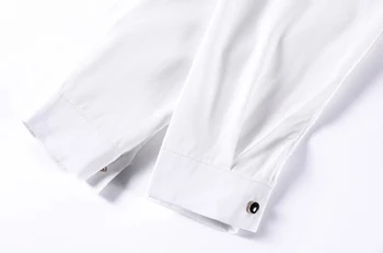 [MEM] Femei Albe Model Imprimat Neregulate Bluza Noua Rever Maneca Lunga Tricou Vrac se Potrivi de Moda Valul de Primăvară de Toamnă 2021 1DA517