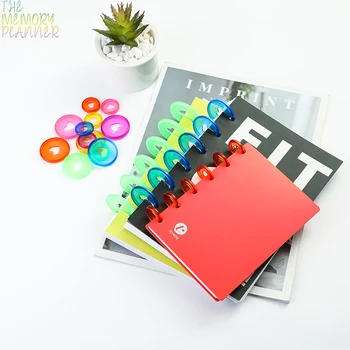 Memorie & Planificator de 24mm 35mm100pcs Colorate in forma de Inima din material Plastic Transparent volante NoteBook Obligatoriu Inelul