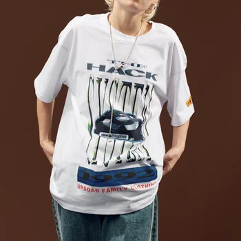 Men ' s T-Shirt 2019 Tipărite Maneca Scurta Tricouri Vara Hip Hop Casual Bumbac Topuri Teuri Streetwear alb Negru