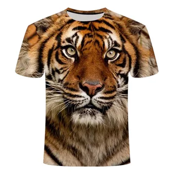 Men ' s T-Shirt Imprimat 3D Animal Tigru tricou cu Maneci Scurte de Design Amuzant Bluze Casual Tricouri de sex Masculin Halloween tricou din Asia 110-6XL