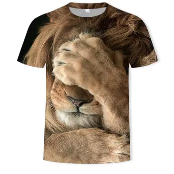 Men ' s T-Shirt Imprimat 3D Animal Tigru tricou cu Maneci Scurte de Design Amuzant Bluze Casual Tricouri de sex Masculin Halloween tricou din Asia 110-6XL