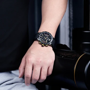 Mens Ceasuri de Top de Brand de Lux MEGIR Ceas Sport pentru Barbati Cronograf rezistent la apa Ceasuri de mana Oră Reloj Hombre Horloges Mannen