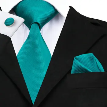 Mens Lega Cadetblue Solid Matase Jacquard Cravate Pentru Bărbați Batista Butoni Set Afaceri Petrecere De Nunta Legături De Gât Set C-780
