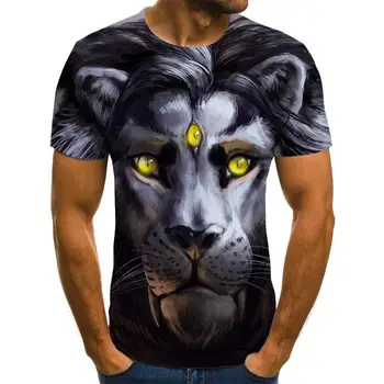 Mens Tee 3d Tricou de Vara Lupul Animal de Imprimare cu Maneci Scurte T-Shirt Bluza Topuri de sex Masculin Amuzant Tricouri 3D Animal Tricou Plus Dimensiune