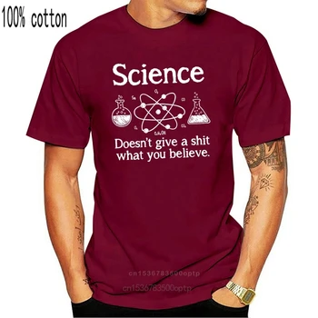 Mens tricou Știința nu Dă doi bani pe ceea Ce Crezi-Funny Ateu T-Shirt