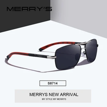 MERRY DESIGN Bărbați Moda HD Polarizat ochelari de Soare Pentru Condus Aluminiu Aviației Barbati ochelari de Soare UV400 Protecție S'8714