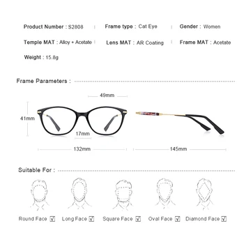 MERRYS DESIGN pentru Femei de Moda Ochi de Pisică Rama de Ochelari Miopie baza de Prescriptie medicala Optica Ochelari de S2808