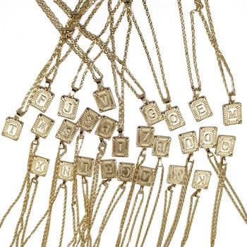 Metal 26 de Litere Pandantiv colier pentru femei Scrisoare Inițială Colier colier de Aur de Epocă cravată colier colier Boho