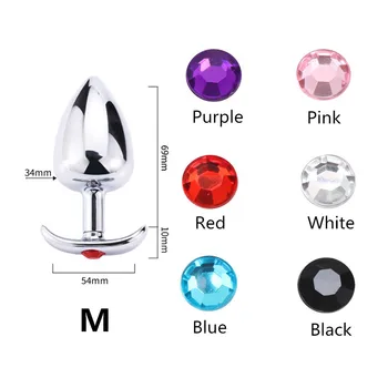 Metal Anal Plug Cu Accesorii De Culoare Cristal Bijuterii Cu Vibratorul Pentru Barbati Femei Incepator Poartă În Aer Liber Toată Ziua,Intimitate Produs