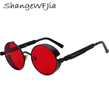 Metal Rotund Steampunk Bărbați ochelari de Soare pentru Femei Ochelari de Brand Designer de Epocă ochelari de soare UV400 Shades Ochelari de Gafas de Sol