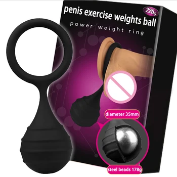 Metal Silicon Penis Greutate Minge Inel De Penis Îmbunătățită Antrenor Jucarii Sexuale Pentru Barbati Dick Întârziere Inele Penis Adult Erotic Instrumente