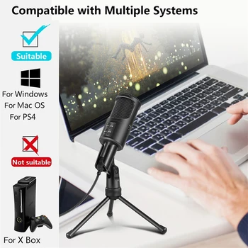 Metal USB Condensator de Înregistrare Microfon Profesional Karaoke Microfoane Pentru Calculator Windows Înregistrare de Studio Youtube