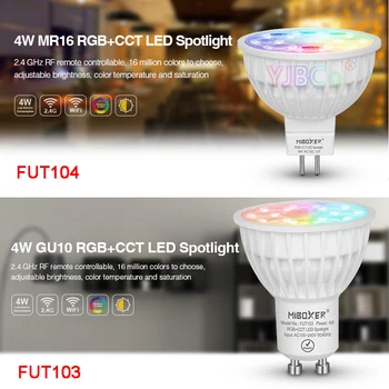 Miboxer 4W RGB+CCT LED lumina Reflectoarelor FUT104 MR16 Bec led lampa FUT103 GU10 pentru Dormitor Restaurant, camera de zi Găti iluminat cameră