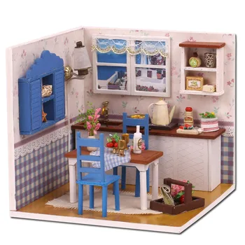 Mic Diy casă de Păpuși din Lemn 3D Mini Doll Casa Realiste Manual in Miniatura căsuțe pentru păpuși Trusa de Jucarii Pentru Copii Fete Xmas Cadouri