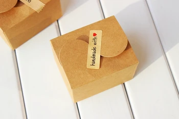 Mic Naturale hârtie Kraft cutie de cadou, bijuterii kraft cutie 7.5x6x5cm 50pcs/lot