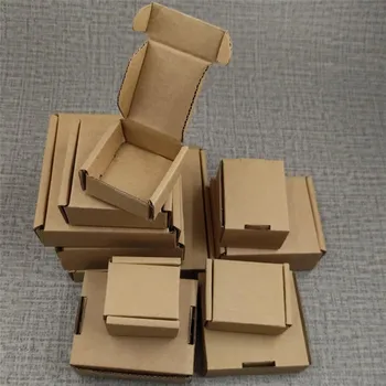 Mici De Hârtie Kraft Cutie De Carton Ondulat Îngroșat Transport Postal Cutie De Hârtie Maro De Ambalare Bijuterii Cutie De Cadou