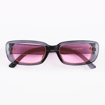 Mici Retro Dreptunghi Subțire Cadru ochelari de Soare UV400 Bărbați Femei Sexy si Damele de Transparent Ochelari de Soare Negru de sex Feminin Obiectiv