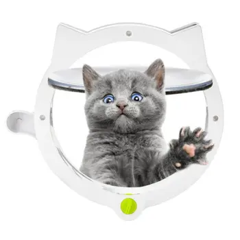 Mici, Rotunde Cat Usa cu 4-mod de Blocare de Companie Fereastra din Plastic Încuietoare de Siguranță Câine Poarta Q39B