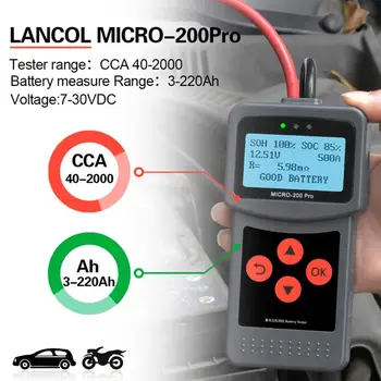 MICRO-200PRO Baterii Auto Tester Digital Capacitate Masina de Încărcare Descărcare de gestiune Sistem Analizor Auto Camion de Reparații Motociclete Consumabile