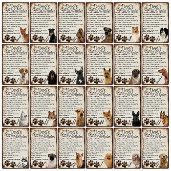 [ Mike86 ] Câinele Meu Reguli Pudel Pomeranian Husky Pug Metal Semn Tin Poster Decor Acasă Bara de Perete de Arta Pictura de 20*30 CM Dimensiune DD-27