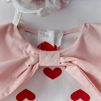 MILANCEL 2020 haine de toamna pentru copii funda mare decor toddler girls îmbrăcăminte din bumbac pentru copii bodyduit inima de imprimare copil pălărie